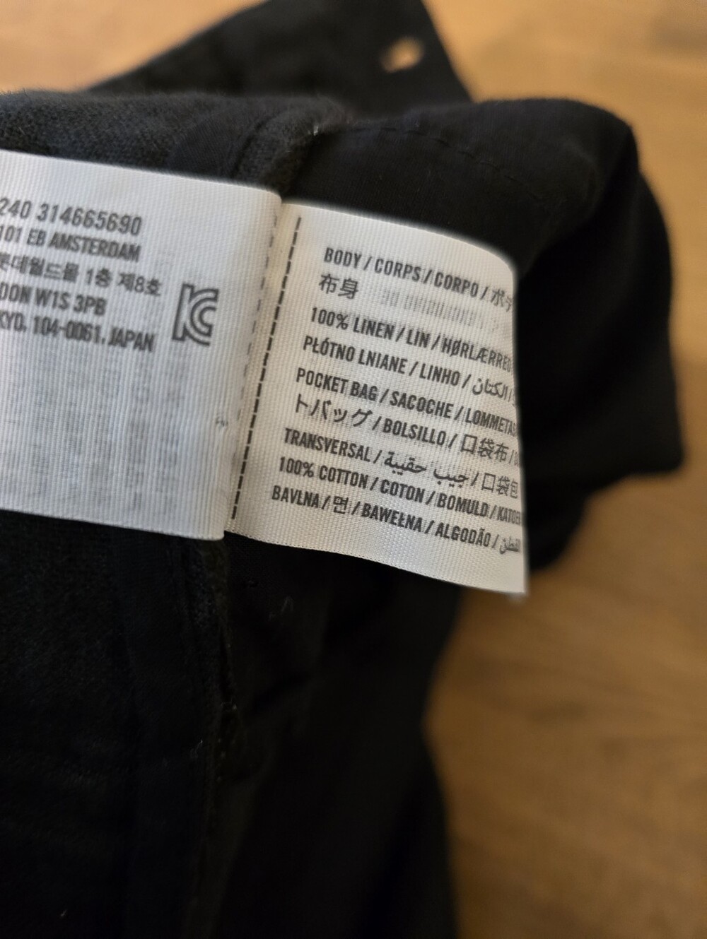 A&F The A&F Linen Collection 100% Linen Pleated Pants Black Size 27 - Picture 5 of 13